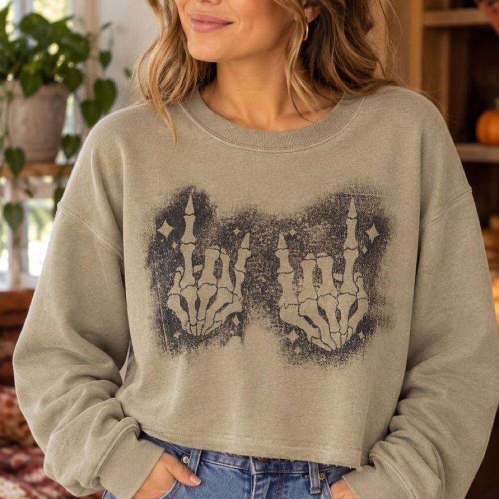 Jerzees Women's Green and Grey Sweatshirt
